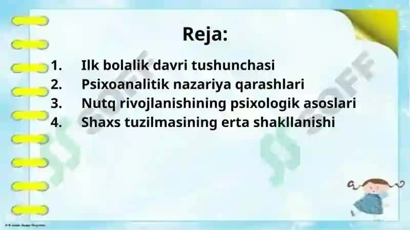 Ilk bolalik davrida shaxslarni rivojlanishga oid nazariy tahlillar 2