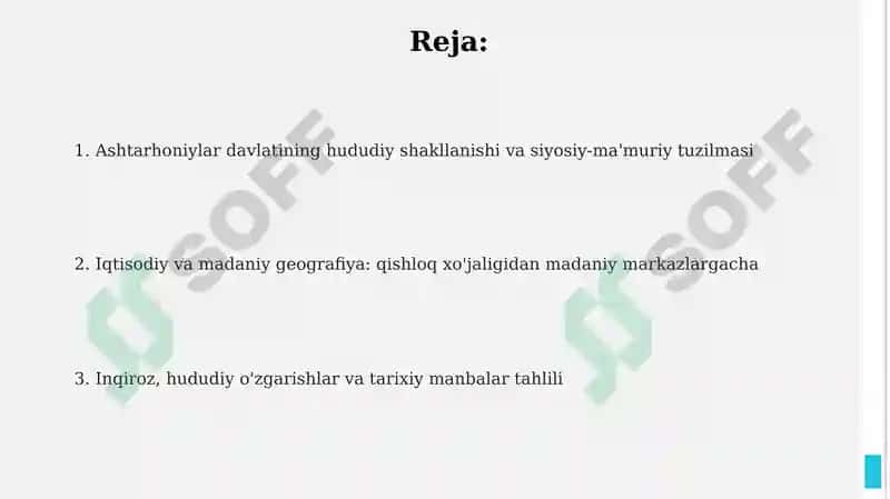 Ashtarxoniylar davlati tarixiy geografiyasi 2