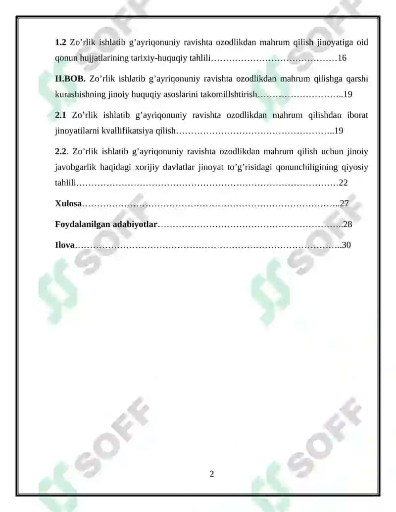 Zo’rlik ishlatib g’ayriqonuniy ravishta ozodlikdan mahrum qilish 2
