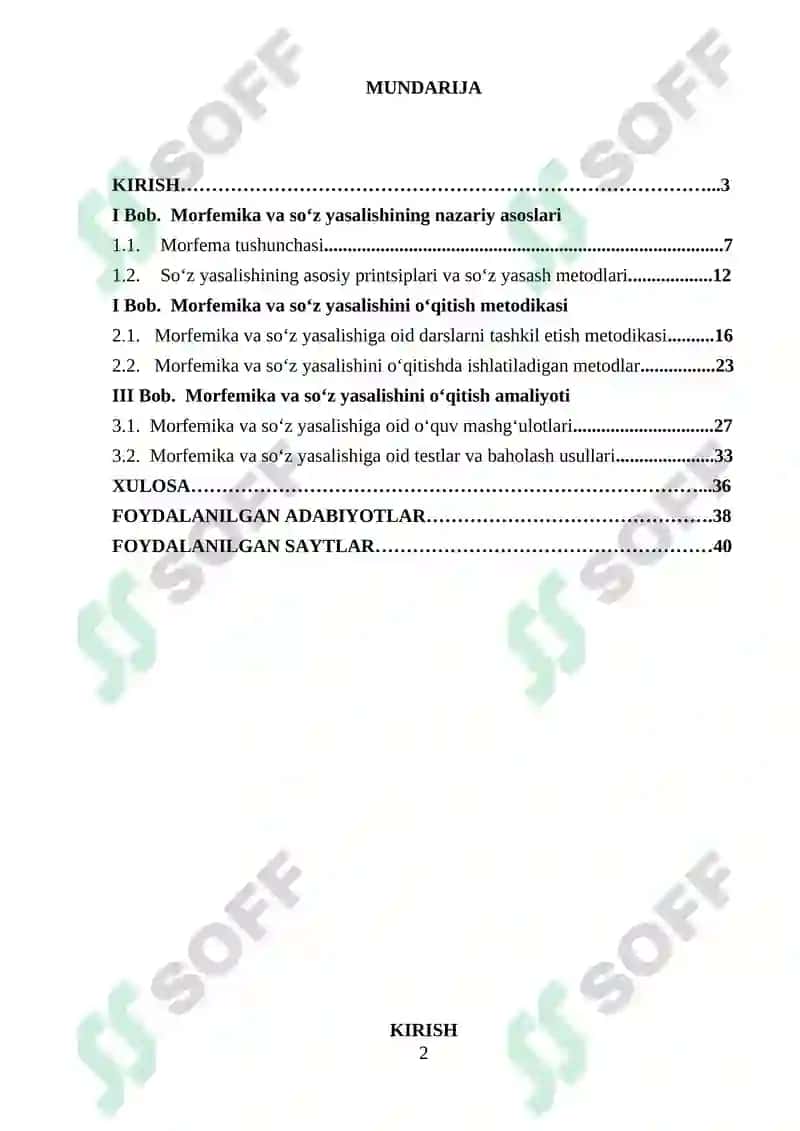 Morfemika va soʻz yasalishini oʻqitish metodikasi 2