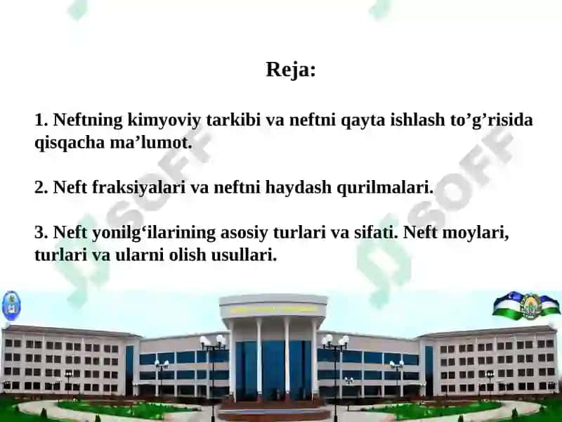 Neft Kimyosi va Neftni Qayta Ishlash 2