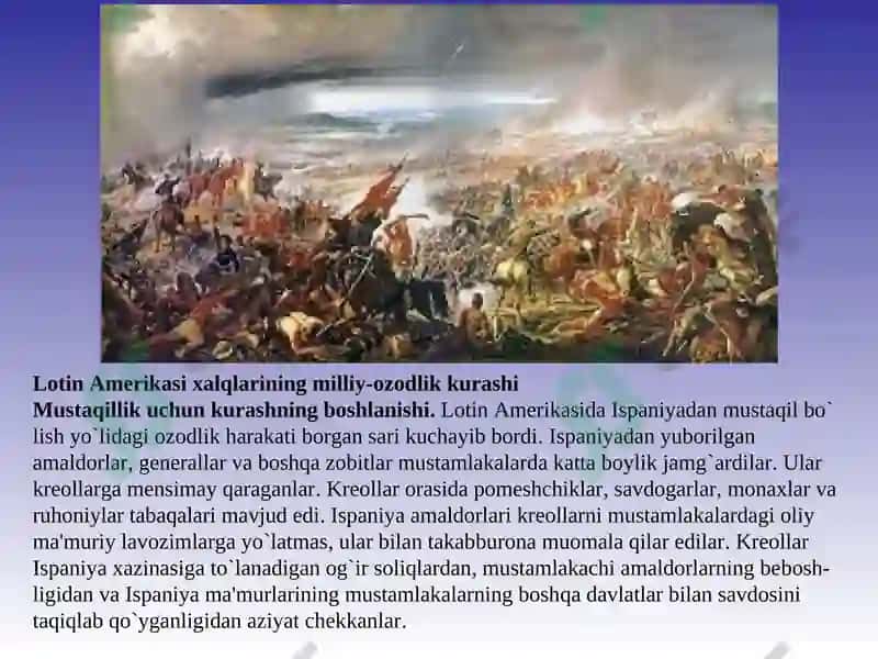 Lotin Amerikasi va Afrika Mamlakatlarda Milliy Ozodlik Kurashlari 2