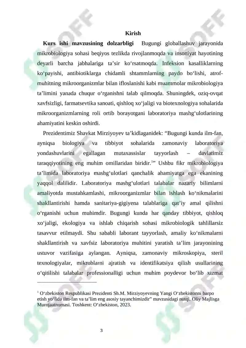 Mikrobiologiya fanini o‘qitishda laboratoriya mashg‘ulotlarining o‘rni va metodik tashkil etilishi 2