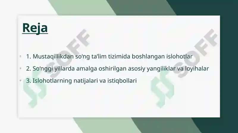 O‘zbekistonda talim sohasida amalga oshirilgan islohotlar 2