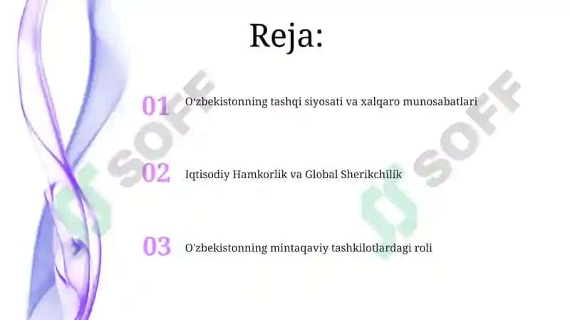 Oʼʻzbekiston va johon hamjamiyati 2
