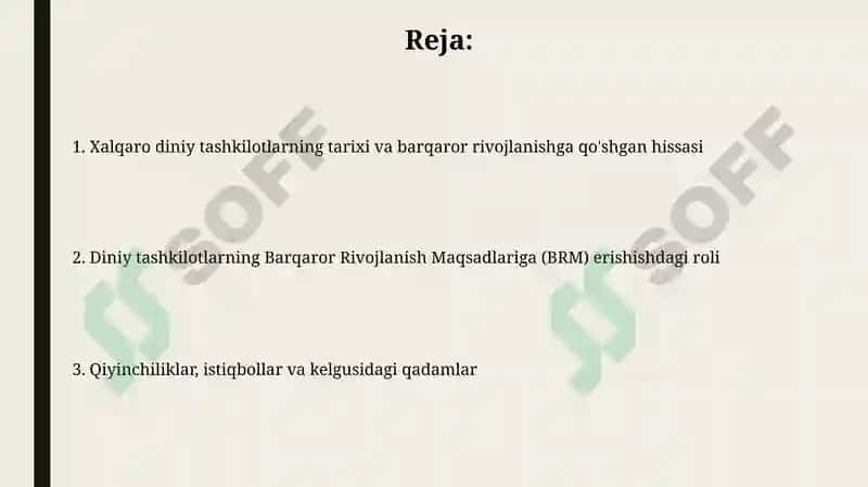Xalqaro diniy tashkilotlar tarixi va ularning barqaror rivojlanish maqsadlariga qo‘shayotgan hissasi 2