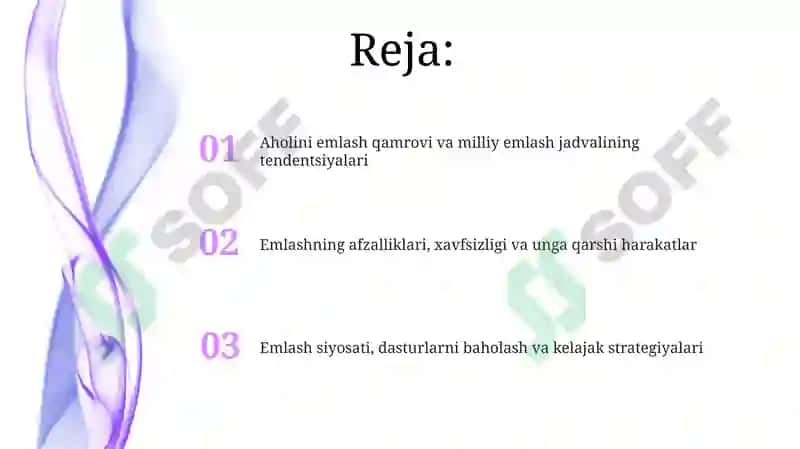 Aholini emlash qamrovining tendentsiyalari 2