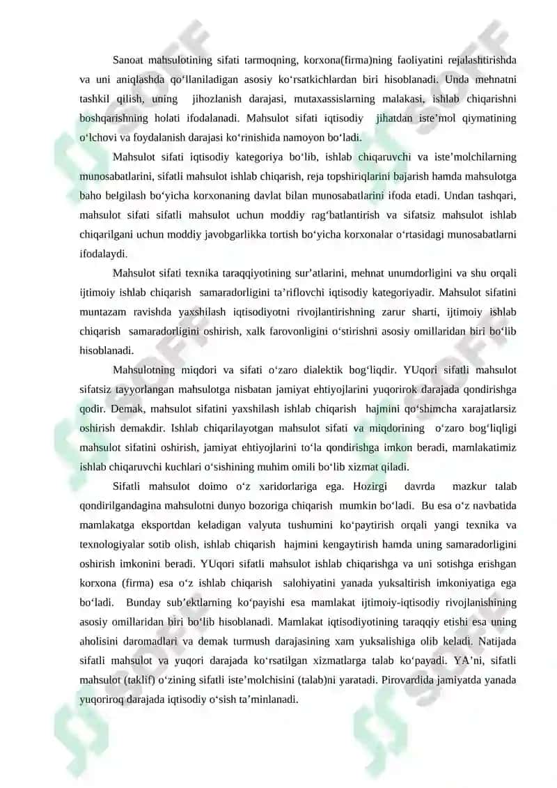 Sanoat mahsulotining sifati va uning raqobatbardoshligi 2