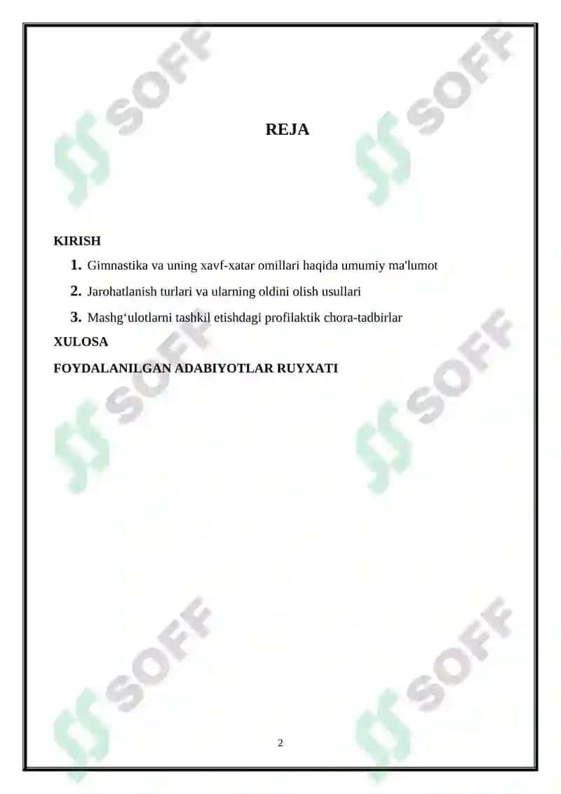 Gimnastikada jarohatlanishning oldini olish choralari 2
