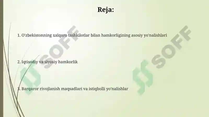 O'zbekistonning xalqaro tashkilotlar bilan hamkorlik aloqalari 2