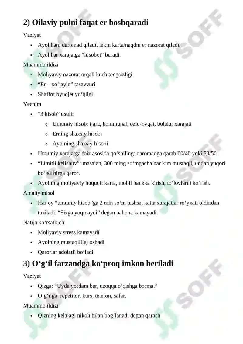 Oiladagi ijtimoiy tengsizlik va uning gender jihatlari 2