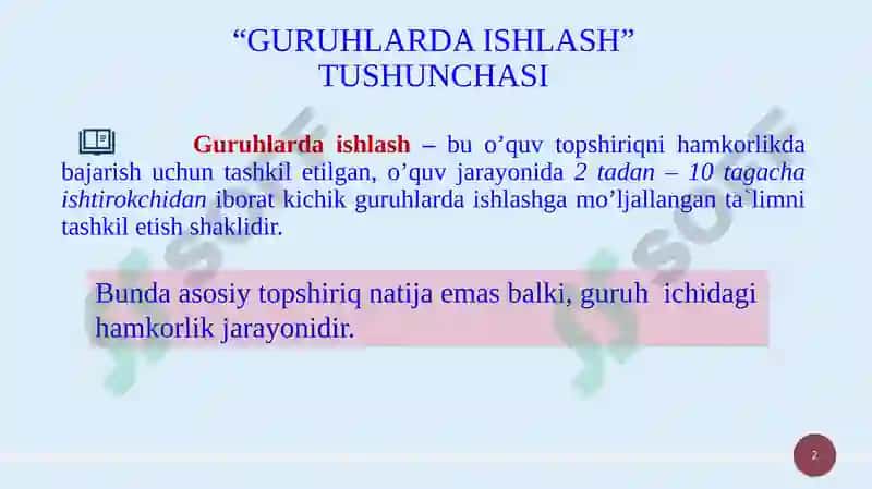 BIRINCHIKURS MAKTABI TRENINGI 2