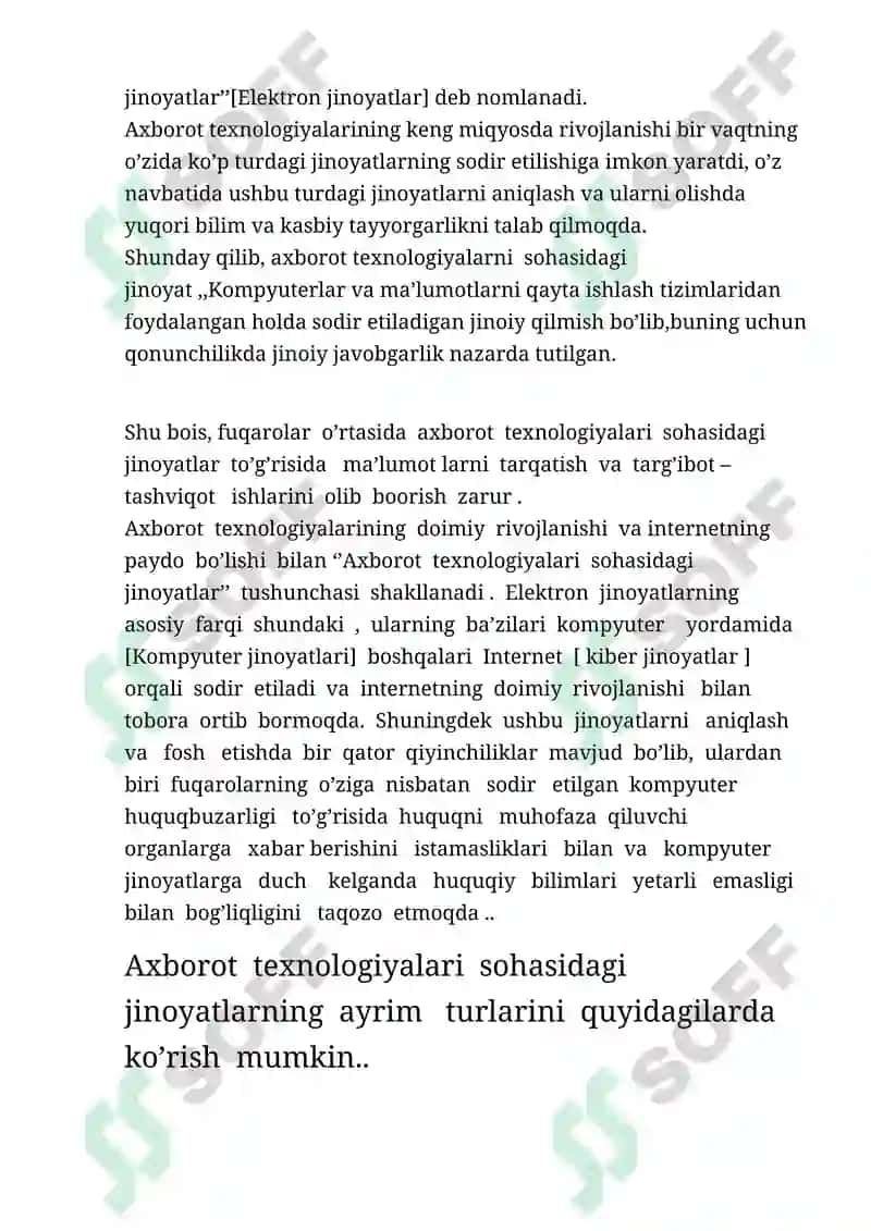 Internetda tarqalyotgan jinoyatlar va ularning asosiy turlari 2