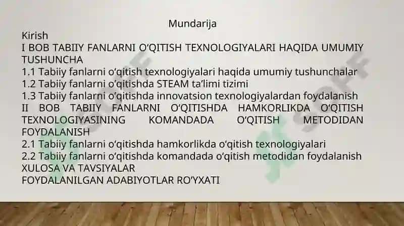 Tabiiy fanlarni o'qitishda hamkorlikda o'qitish texnologiyasining komandada o'qitish metodidan foydalanish. 2