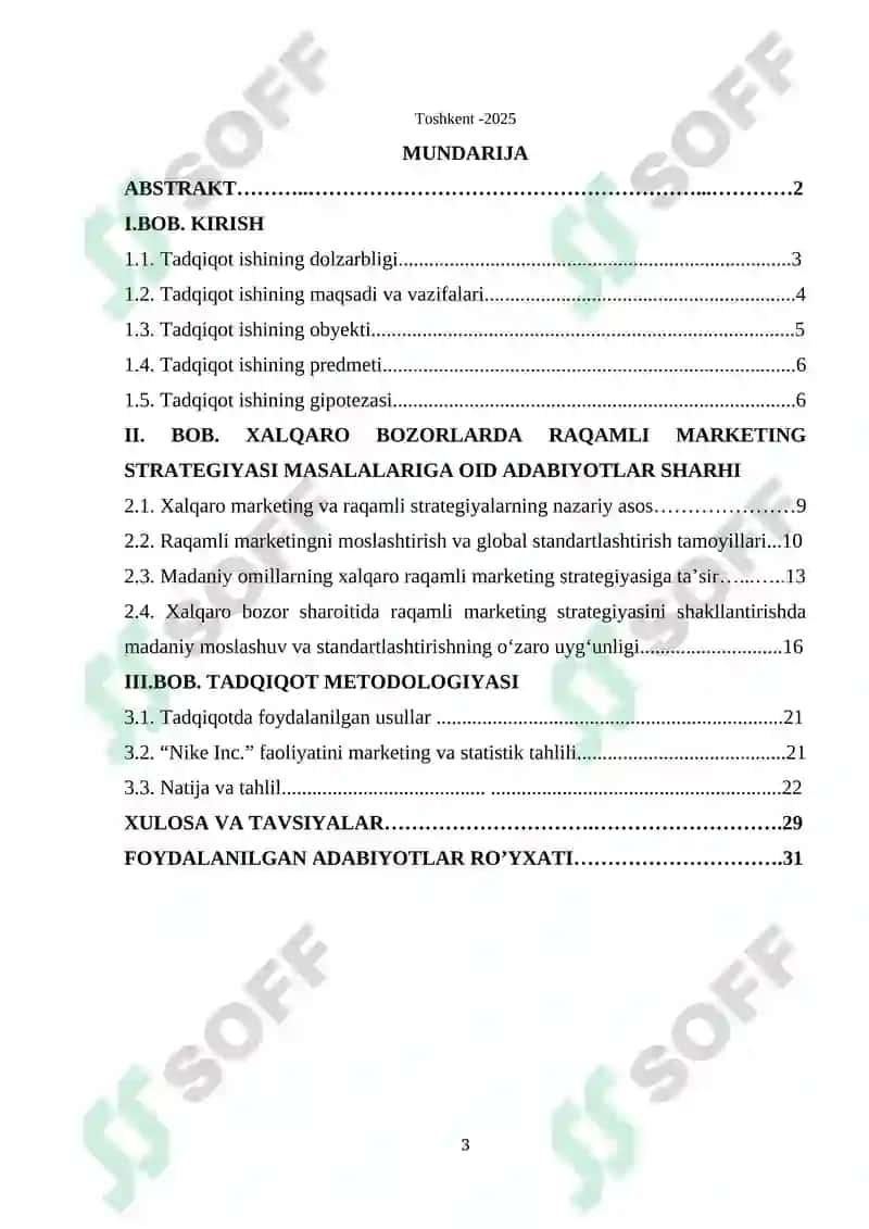 TADQIQOT ISHI. Xalqaro bozarlarda raqamli marketing strategiyasi 2