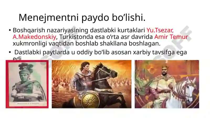 Menejmentning rivojlanishi tarixi va hozirgi holati 2