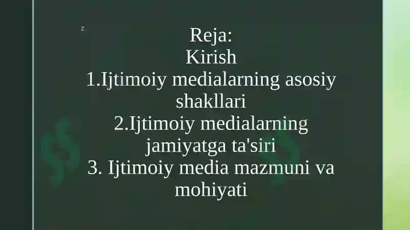Ijtimoiy media shakllari 2