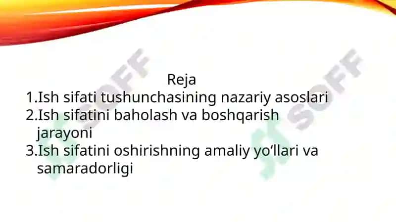 Ish sifati tushunchasi. 2