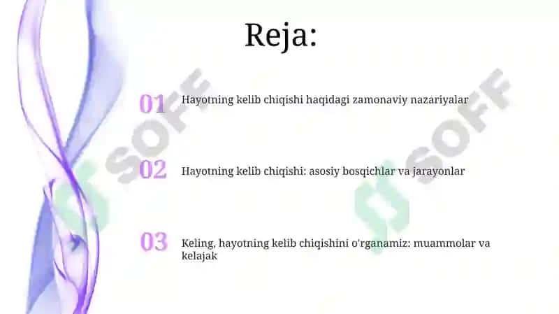 Hayotning kelib chiqishi haqidagi zamonaviy nazariyalar 2
