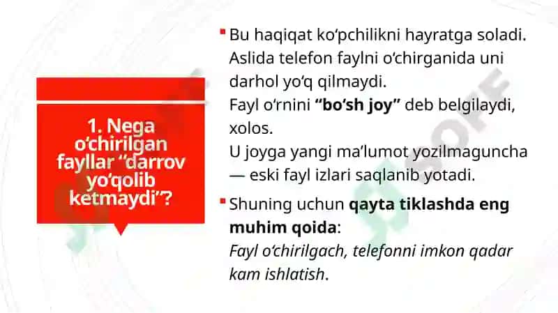 Mobil qurilmalarda (Android/iOS) o‘chirilgan fayllarni qayta tiklash 2