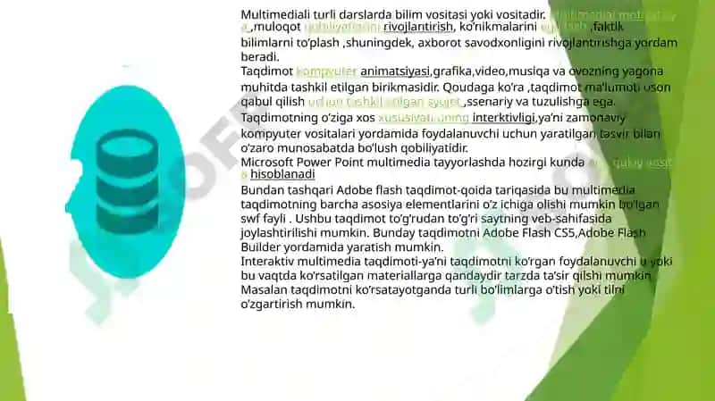 MULTIMEDIALI TAQDIMOTLAR YARATISH 2