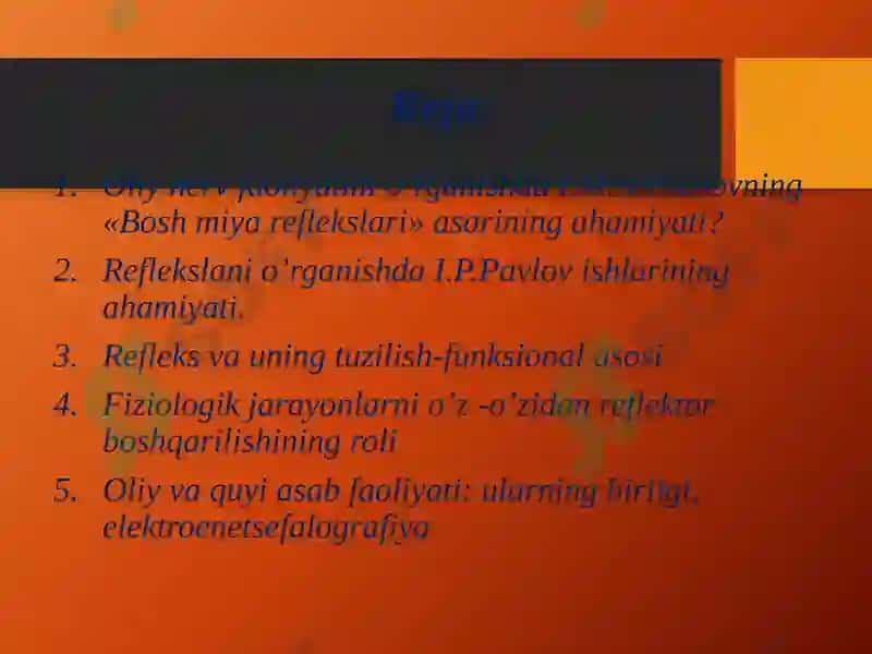 Refleks va refleksyoyi 2