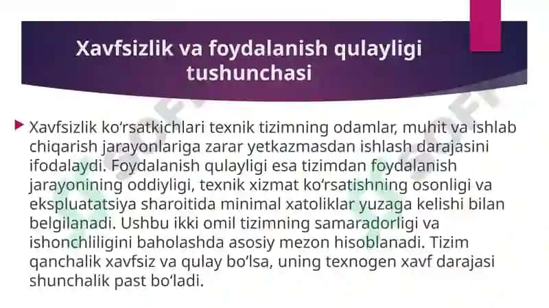 Xavfsizlik va foydalanish qulayligi koʻrsatkichlarini aniqlash 2