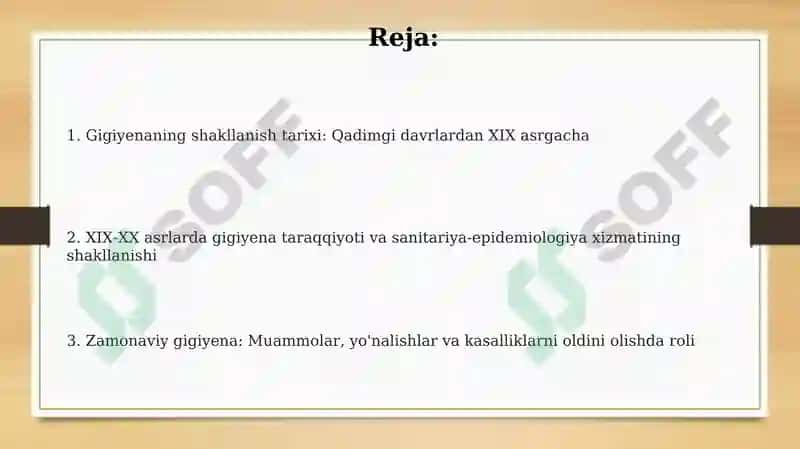 Gigiyenaning rivojlanishi tarixi 2