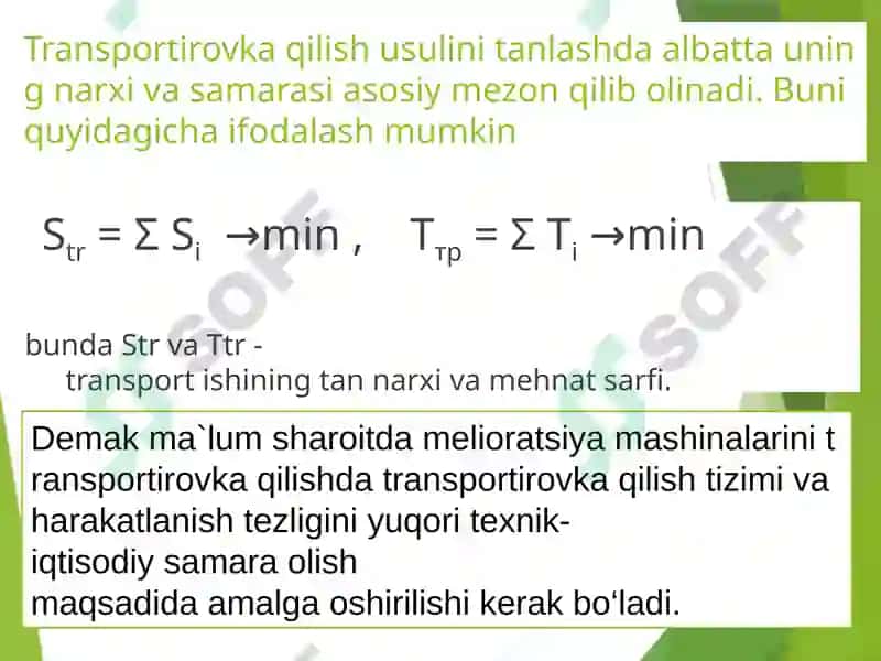 Ma’ruza12: Meliorativ mashinalarni ko‘chiribo‘t kuzish 2