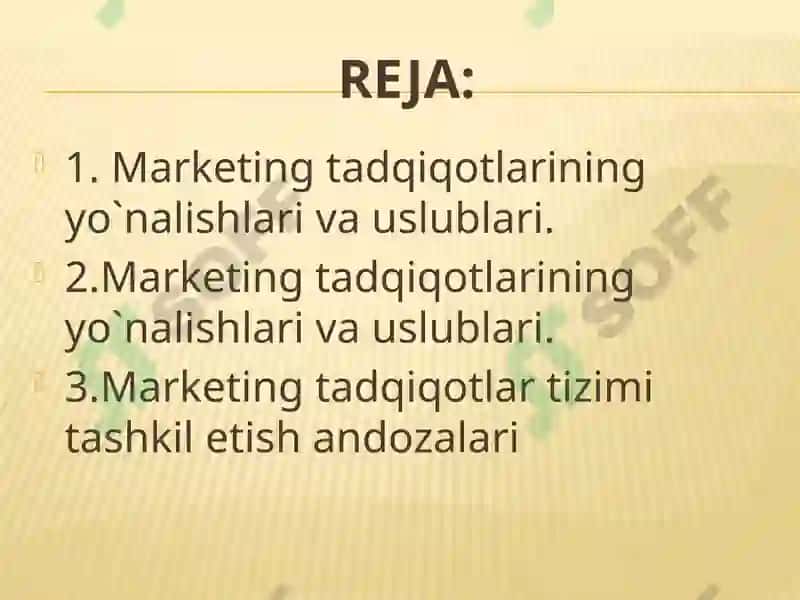 Marketing tadqiqotlari va tadqiqot usublari 2