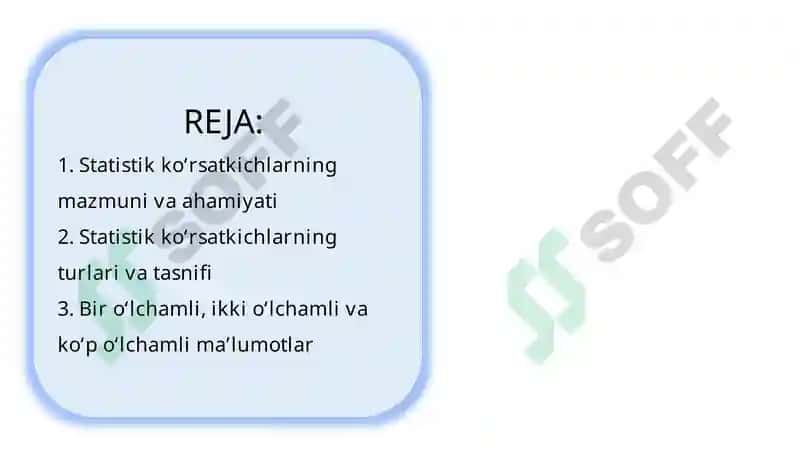 Statistik ko‘rsatkichlar 2