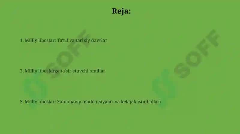 Milliy liboslar va ularning tarixiy rivojlanish bosqichi 2