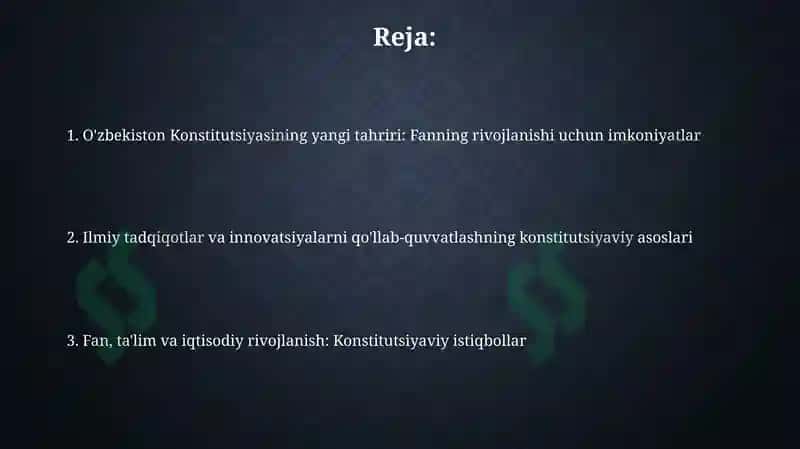 Yangi tahrirdagi Oʻzbekiston konstitutsiyasi fanidan slayd 2