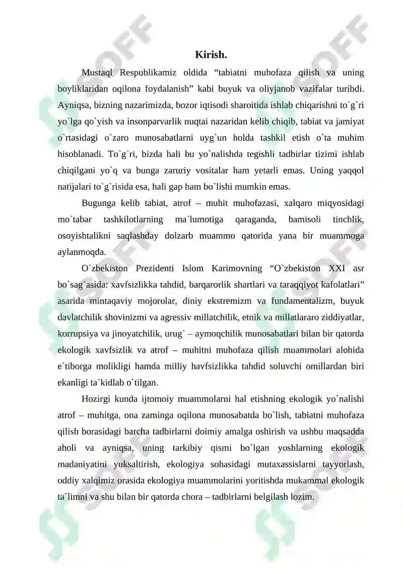O‘zbekiston Respublikasining ekologik muommolari 2