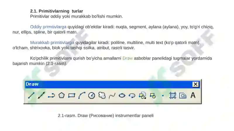 ODDIY VA MURAKKABPRIMITIVLARNI YARATISH VA TAHRIRLASH 2