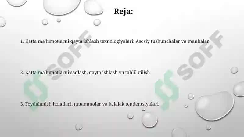 Katta malumotlarni qayta ishlash texnalogiyalari 2