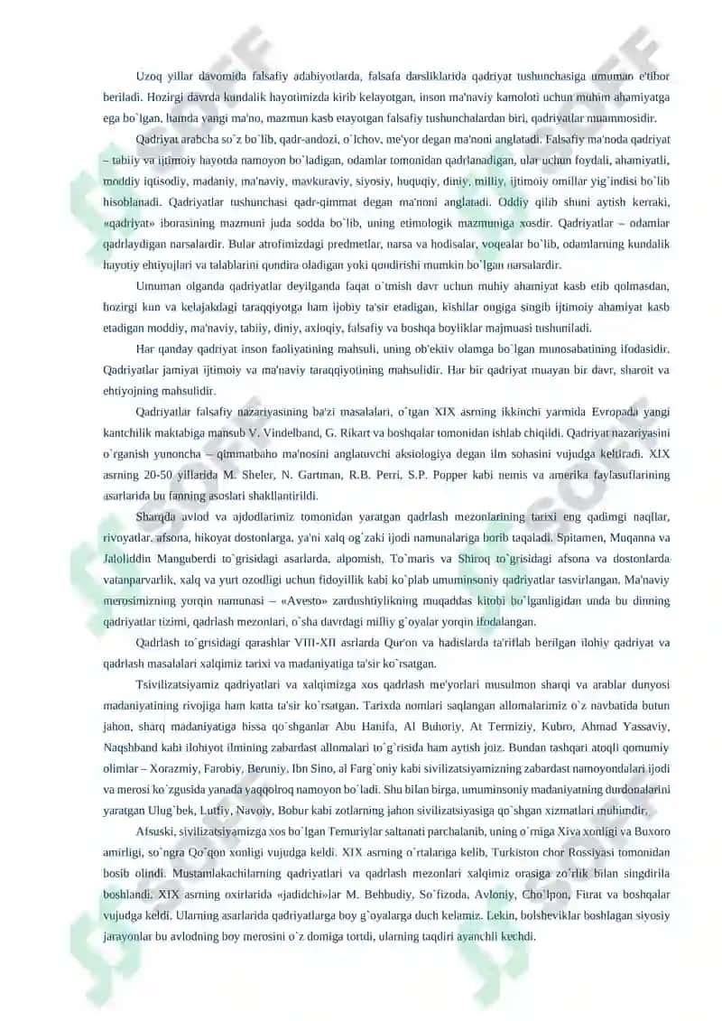Qadriyatlar falsafasi 2