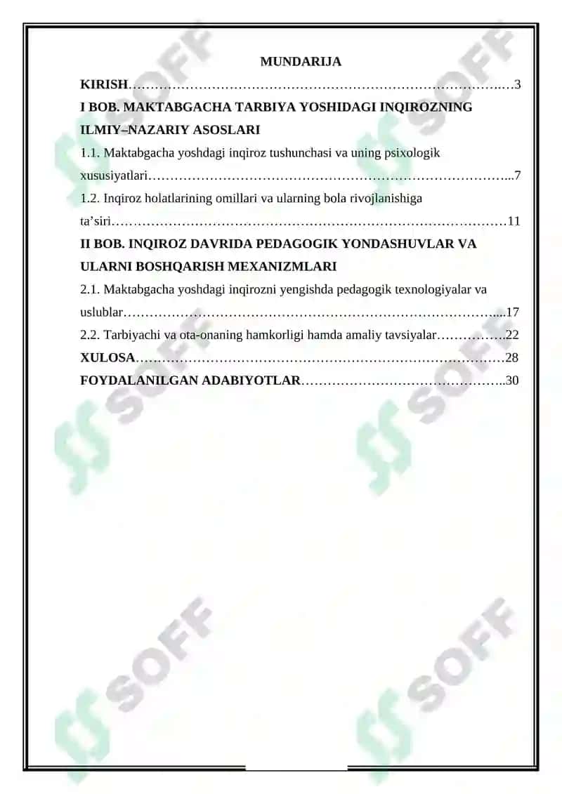 Maktabgacha tarbiya yoshidagi inqiroz 2
