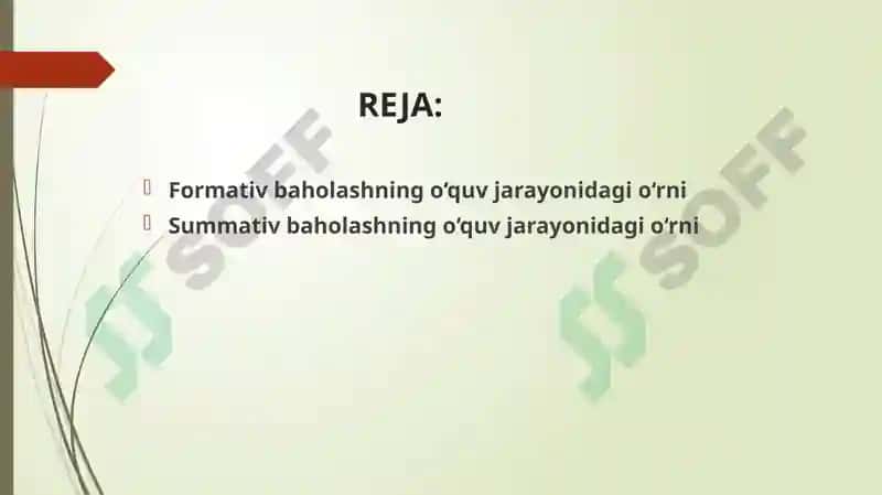 Summativ va formativ baholash o‘quv jarayoni 2