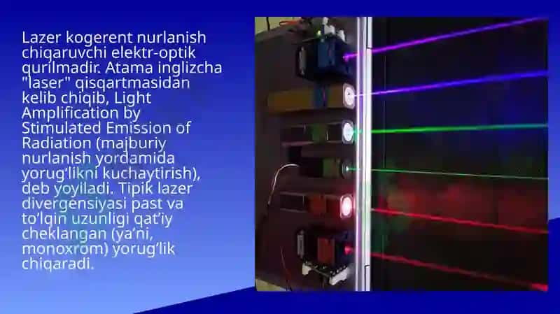 Lazerlarning fan va texnikada qo’llanilishi 2