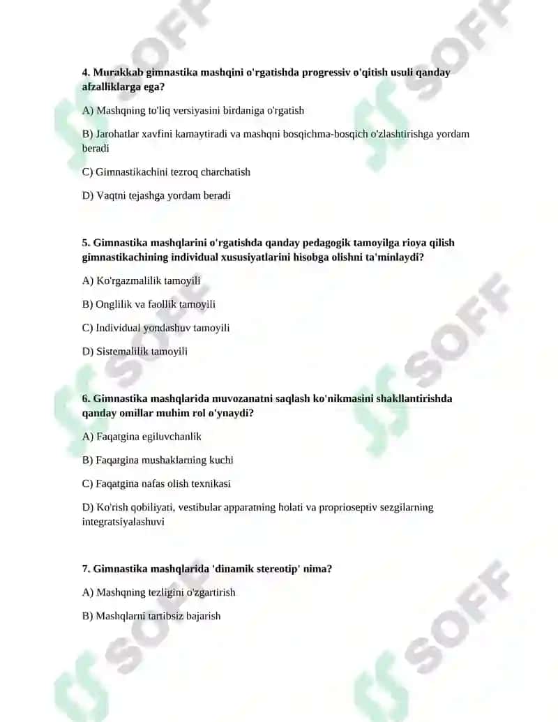 Gimnastika asoslari va harakat ko'nikmalari 2