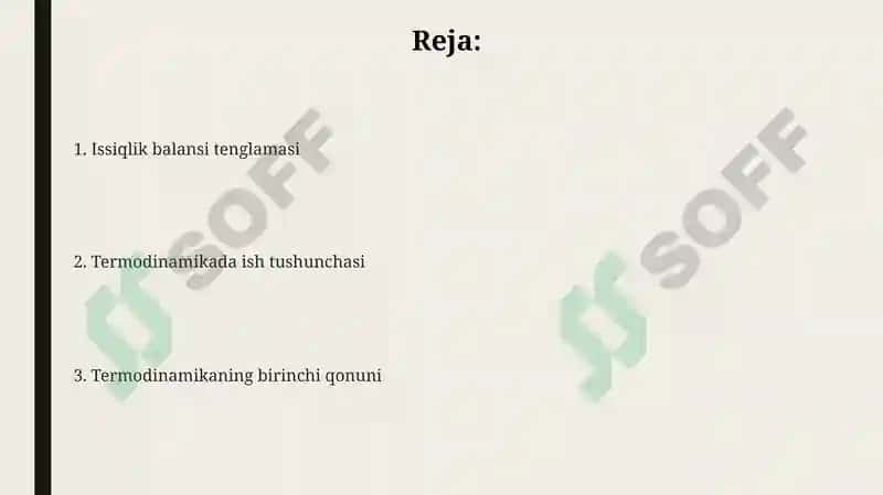 Issiqlik balansi tenglamasi 2