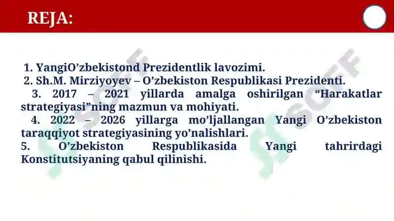 Yangi O’zbekistonda Prezident Sh.M.Mirziyoyev Rahbarligi va Tashabbusi Ostida Xaqchil Insonparvar Davlat Qurishda Amalga Oshirilayotgan Iqtisodiy-Siyosiy Ishlar 2