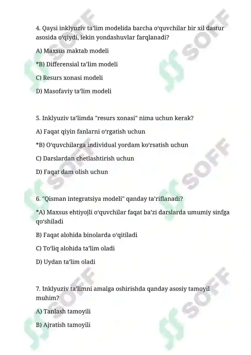 Inklyuziv ta’lim modellari: tahlili va xususiyatlari 2
