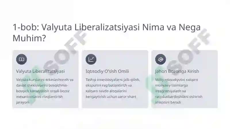 Valyuta Liberalizatsiyasi va Tashqi Savdoning O'sishi 2