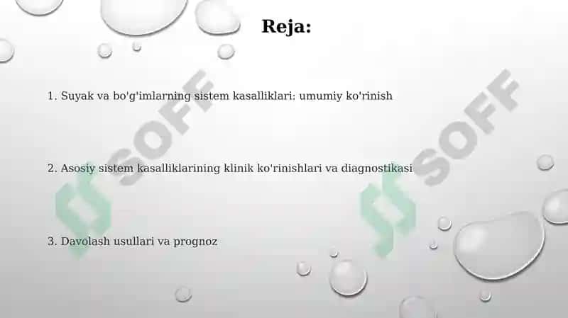 Suyak va bo'gimlarning tizimli kasalliklari 2