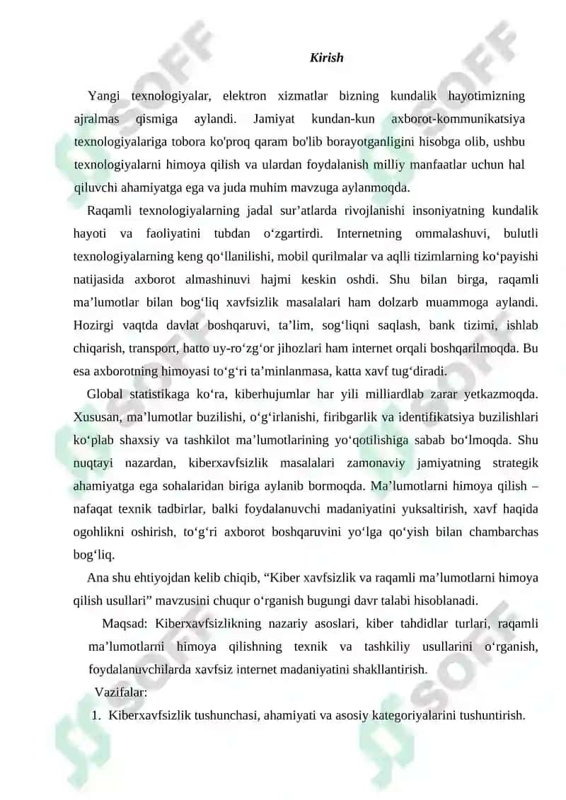 Kiber xavfsizlik va raqamli maʼlumotlarni himoya qilish usullari 2