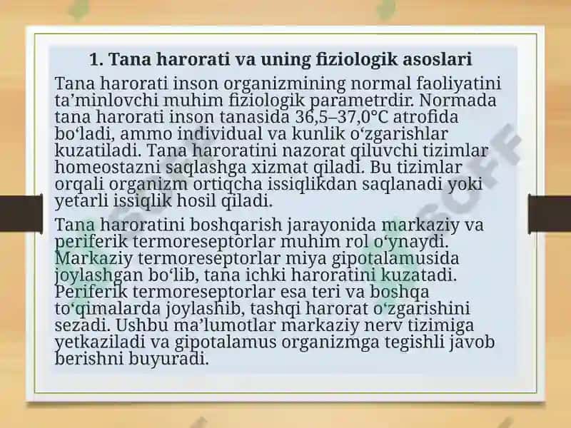 Jismoniy yuklama sharoitidagi tana harorati 2