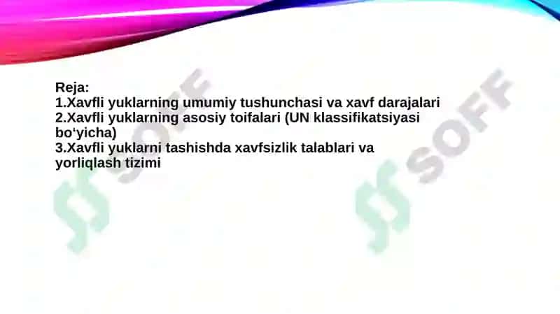 Xavfli yuklarning tasnifi 2