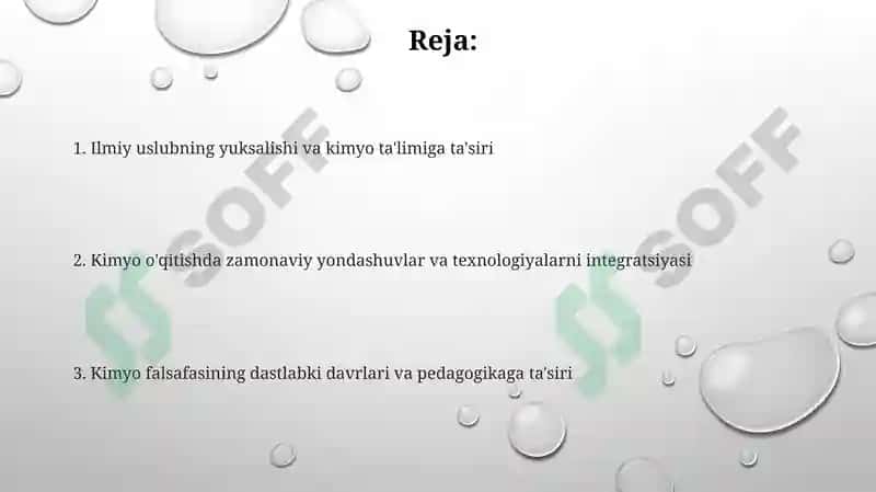 Kimyo oʻqitish metodikasining nazariy asoslari fanining rivojlanish tarixi 2